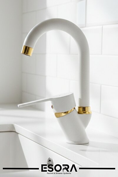 ESORA Baston Borulu Mix Kitchen Sink Faucet with Double Water Inlet