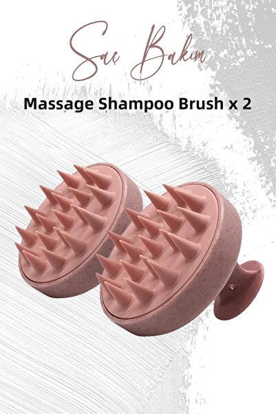 Düvenci Toptan Βούρτσα Σαμπουάν Μασάζ από Μαλακή Σιλικόνη Ροζ x 2 Τεμάχια