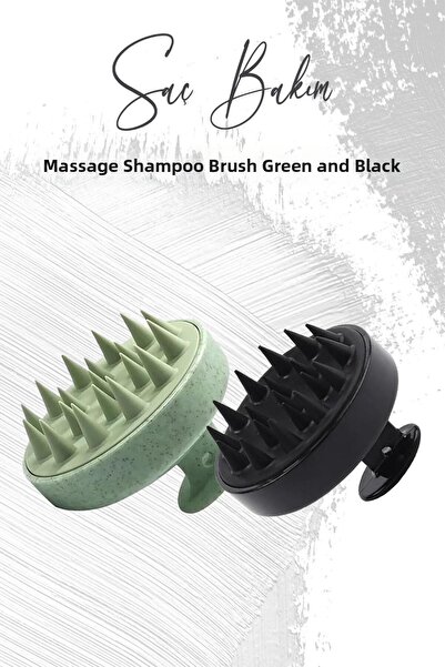 Düvenci Toptan Βούρτσα σαμπουάν μασάζ από μαλακή σιλικόνη, μαύρη και πράσινη