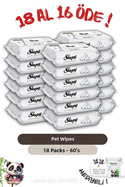 Sleepy 18 AL 16 PAY منشفة مبللة للحيوانات الأليفة من Petcare 60s و ROSIE