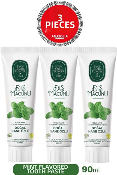 Eyüp Sabri Tuncer معجون أسنان طبيعي بخلاصة النعناع 90 مل - × 3 قطع
