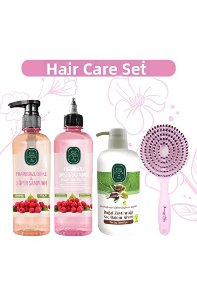 Eyüp Sabri Tuncer Raspberry Shampoo and Vinegar - Conditioner and Hair Brush