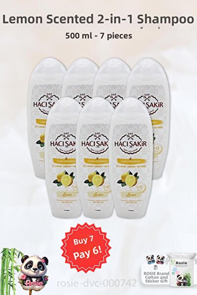 Hacı Şakir Hacı Şakir Lemon 2 in 1 - Shampoo Revitalizing 500 ml ROSIE