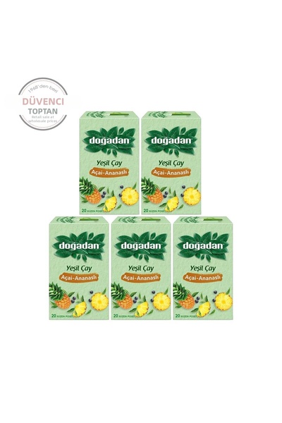 Doğadan شاي أخضر أكاي كوب شاي بالأناناس × 5 قطع