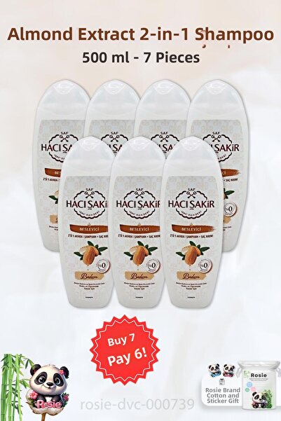 Hacı Şakir Hacı Şakir Almond 2 in 1 Shampoo Nourishing - 500 ml and ROSIE