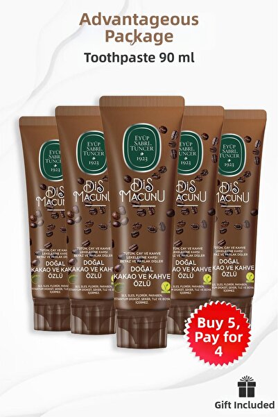 Eyüp Sabri Tuncer Buy 5 Get 4 Free Cocoa and Coffee Extract Toothpaste as a Gift