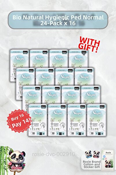 Sleepy اشتري 16 واحصل على 14 فوط صحية عادية 24 قطعة سليبي بيو ناتشورال وروزي