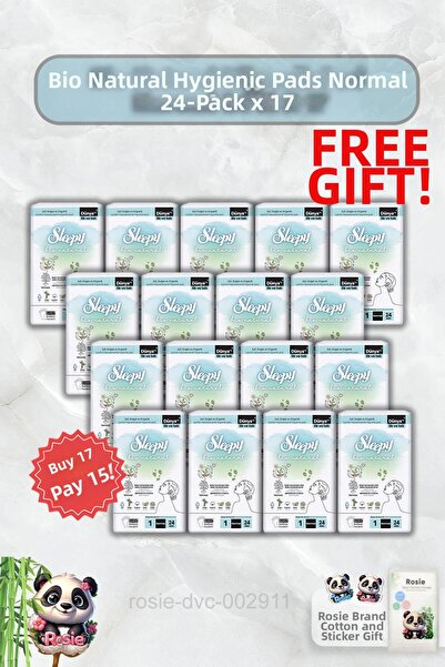 Sleepy اشتري 17 واحصل على 15 فوط صحية عادية 24 عبوة بيو ناتشورال وروزي