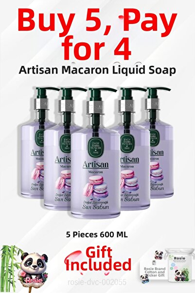 Eyüp Sabri Tuncer Artisan 600 ml Macaron Liquid Soap Buy 5 Pay 4 and Rosie Co...