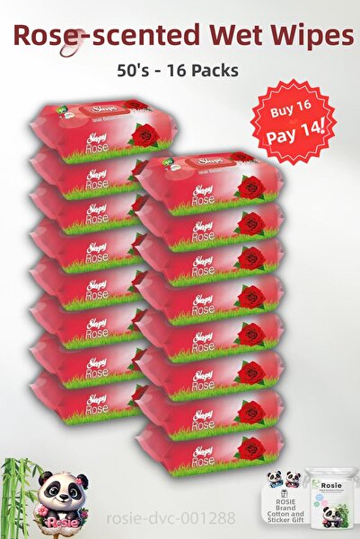 Sleepy روزي - اشتري 16 وادفع 14 منشفة أطفال مبللة برائحة الورد 50 قطعة