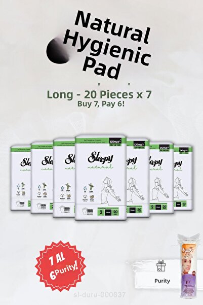 Sleepy اشتري 7 واحصل على 6 فوط صحية طبيعية فائقة الحساسية طويلة الأمد 20 قطعة...