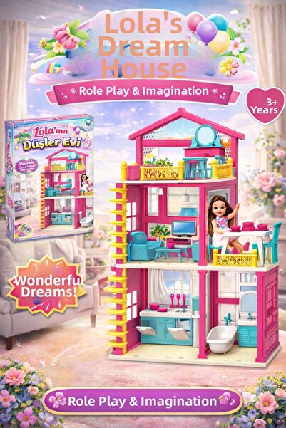 Sayıcı Kids بيت أحلام لولا - بيت ألعاب للأطفال مع أثاث ملون، للأعمار 3 سنوات ...