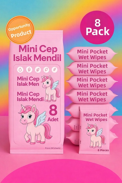 ANI OFİS KIRTASİYE A K مناديل مبللة صغيرة للجيب، 8 عبوات |   الألوة فيرا |   ...