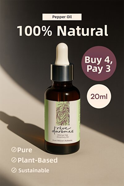 Rêve d’Arômes زيت إكليل الجبل الطبيعي 100% لتقوية وتنشيط الشعر – 20 مل