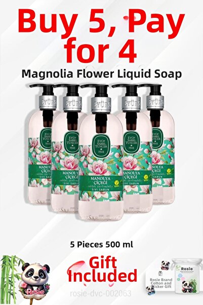 Eyüp Sabri Tuncer صابون سائل بزيت الزيتون 500 مل 5 قطع ادفع 4 قطن روزي