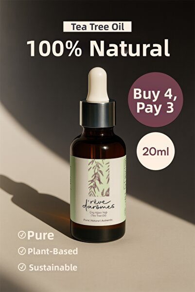 Rêve d’Arômes زيت شجرة الشاي الطبيعي 100% للعناية بحب الشباب وفروة الرأس – 20 مل