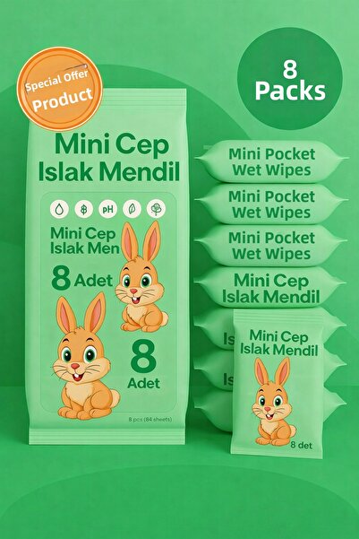 ANI OFİS KIRTASİYE A K مناديل مبللة صغيرة للجيب، 8 عبوات |   الألوة فيرا |   ...