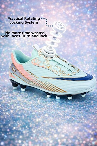 AİRBOOM Mechanism Lace-Up Carpet Field and Grass Floor Football Shoes for Chi...