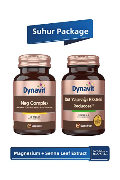 Dynavit 60 قرص ماج كومبلكس + 30 كبسولة عشبية من مستخلص أوراق التوت - عبوة سحور