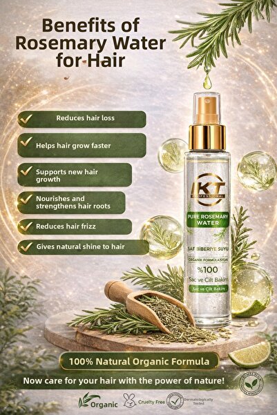 IKT Rosemary Water Anti-Hair Loss and Hair Growth Supporting Hair Tonic 100% ...