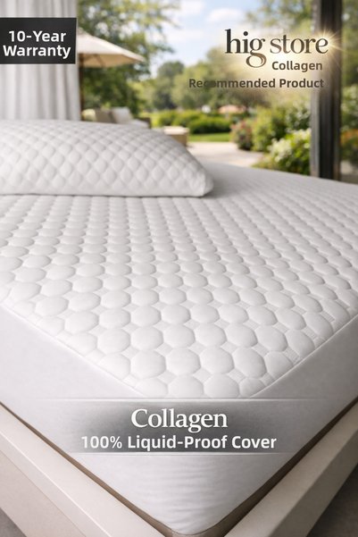 Hig Store Protector de saltea ultra premium cu colagen lichid, rezistent la a...