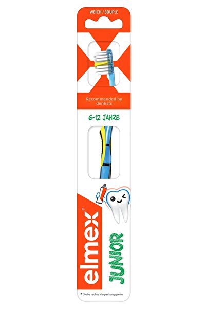 Elmex Junior Children's Toothbrush 6-12 Years Old Soft Small Head (Mixed Colo...