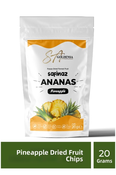 SA GoldenSA Safinaz Pineapple Dried Fruit Chips - Freeze Dried Crispy Pineapple