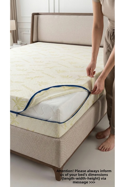 Artex Bamboo 80X160 Mattress Cover Protector Cover with Zipper Quilted Fit Zi...