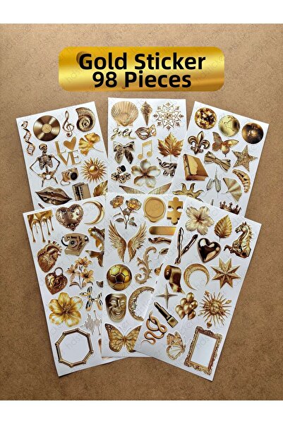 hdsticker Set de 98 de autocolante cu tematică aurie pentru agenda, planifica...