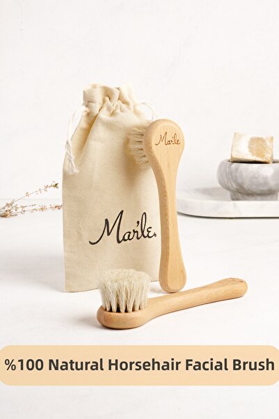 MAR'LE فرشاة العناية بالوجه من شعر الحصان الطبيعي 100%