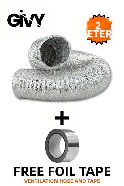 GİVY 2 Meter Wire-Connected Built-In Aspirator Pipe | |   Aluminum Hood Chimn...