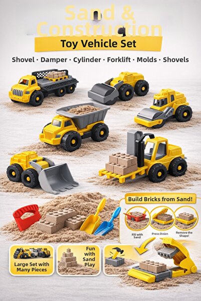 YILDIRIM OYUNCAK DEDE WORK MACHINES KINETIC SAND SET 750 GR - DEDE ARTSTAND F...