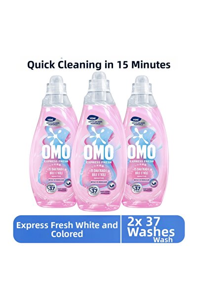 Omo Express Fresh Sensitive Beyaz ve Renkliler Sıvı Çamaşır Deterjanı 1480ml x3