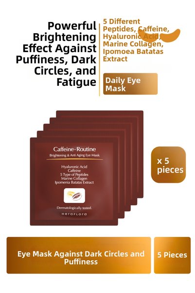 Heraflora Caffeine Routine Eye Mask 5-Pack |   Under-Eye Brightener, Anti-Dar...