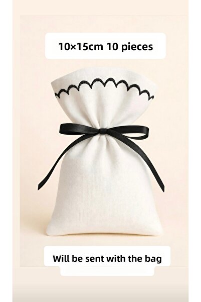 ALASEREN حقيبة من القماش الخام مقاس 10 × 15 مطرزة لحفلات الزفاف وأعياد الميلا...