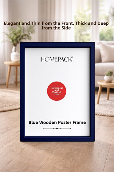 HOMEPACK Thick Blue Framed Poster Frame, Blank Frame, Thick Frame Blue-Thick