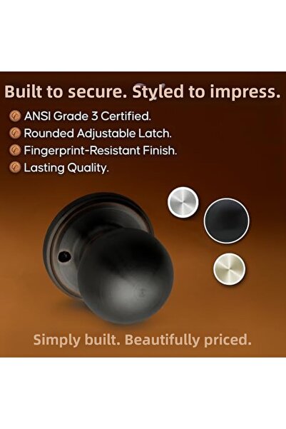 Nacario زر الباب العلوي من NrcrioShop BK2090TB، وظيفة وهمية، عبوة واحدة، برون...