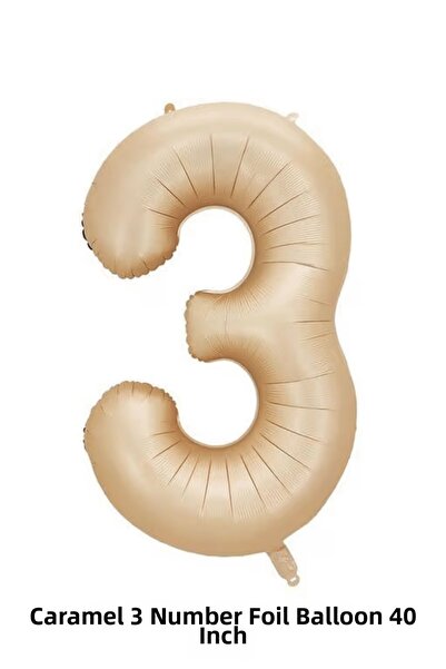 Bunloon 3 Numbers Caramel Color Foil Balloon 40 Inch Birthday Party Decoration