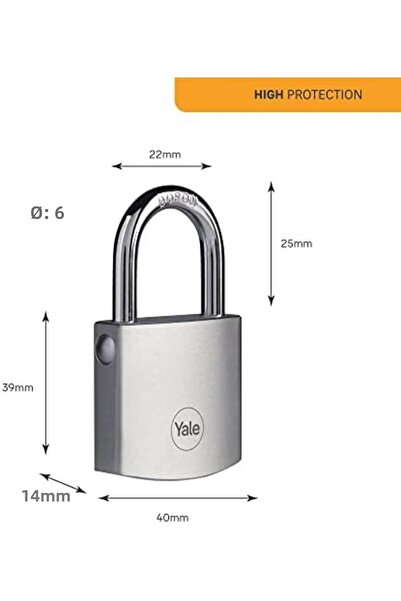 Yıldızan Zg Store Y120B/40/125/1-40 mm Dmu Chrome Plated Padlock - High Secur...