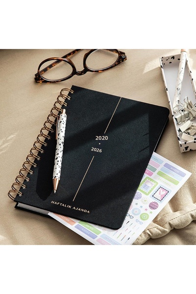 Nacario Nrcrioshop 2026 A5 Spiral Weekly Planner 12 Months - Black 1201248