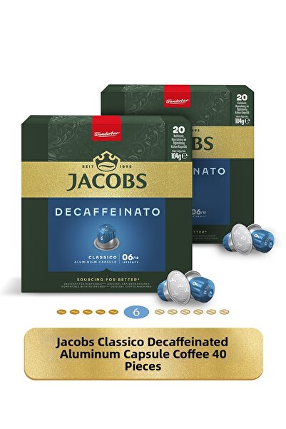 Jacobs كبسولات قهوة كلاسيكو خالية من الكافيين متوافقة مع نسبرسو، 40 كبسولة
