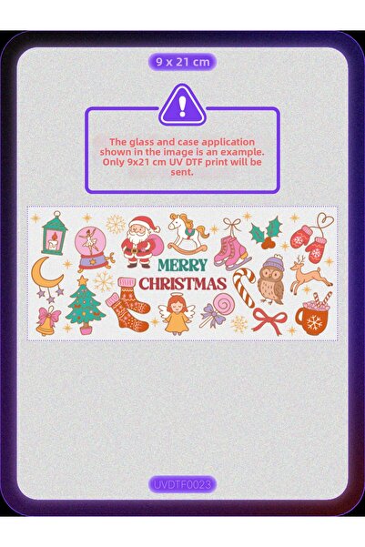 DYENOTE طباعة نقل حراري على الأكواب بتقنية UV DTF - عيد الميلاد - ملصق مقاوم ...