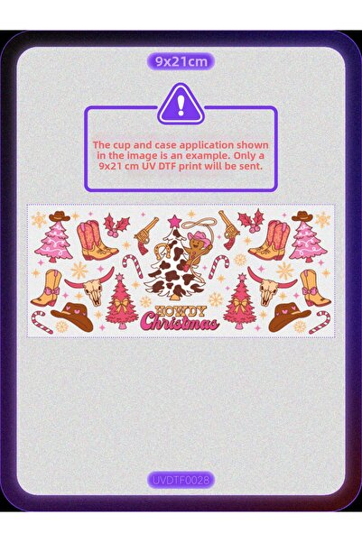 DYENOTE طباعة نقل حراري على الأكواب بتقنية UV DTF - عيد الميلاد الغربي البري ...