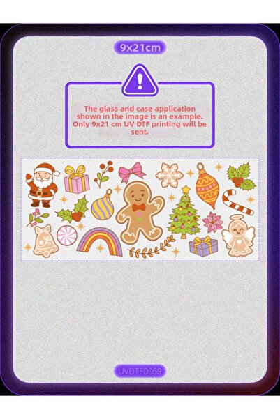 DYENOTE طباعة نقل حراري على الأكواب بتقنية UV DTF - كوكيز الزنجبيل لعيد الميل...