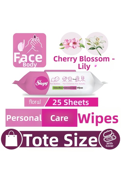 Sleepy Floral Personal Care Towel Bag Size 25 Sheets