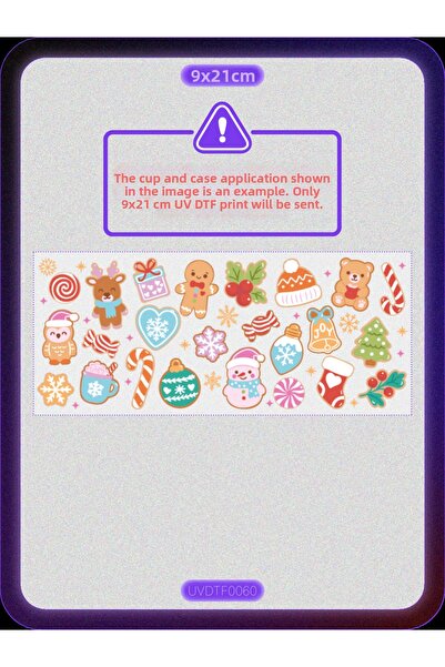 DYENOTE طباعة نقل حراري على الأكواب بتقنية UV DTF - كوكيز الزنجبيل لعيد الميل...