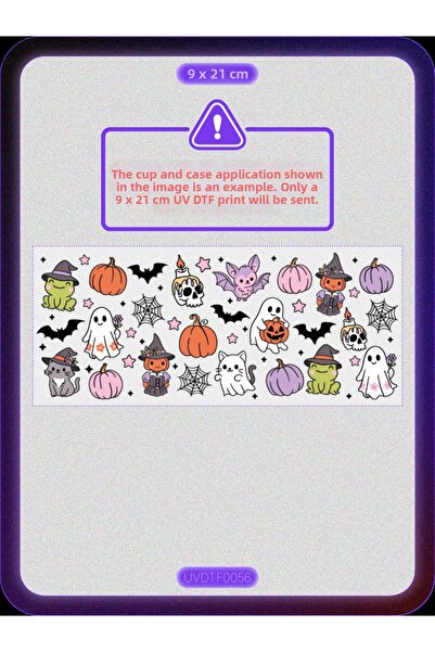 DYENOTE طباعة نقل حراري على الأكواب بتقنية UV DTF - هالوين - ملصق مقاوم للماء...