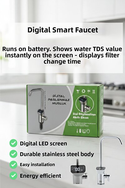Softhydra صنبور مطبخ بشاشة LED رقمية - صنبور حوض من الفولاذ المقاوم للصدأ مع ...