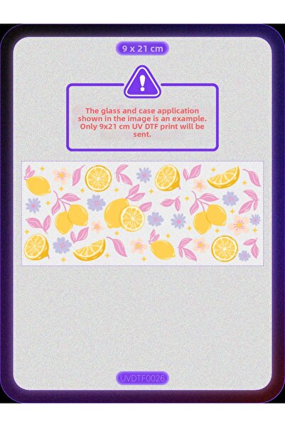 DYENOTE طباعة نقل حراري على الأكواب بتقنية UV DTF - ليمون - ملصق مقاوم للماء ...