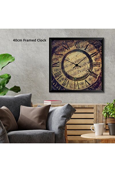 MAYAHOME CONCEPT Square Framed Patterned Wall Clock 40 cm